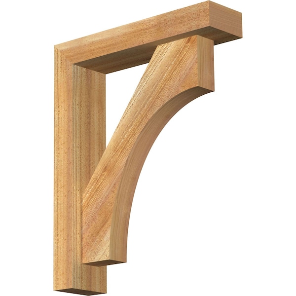 Ekena Millwork Westlake Block Rough Sawn Bracket w/ Offset Brace, Western Red Cedar, 4"W x 16"D x 20"H BKT0402X16X20WTL05RWR - main